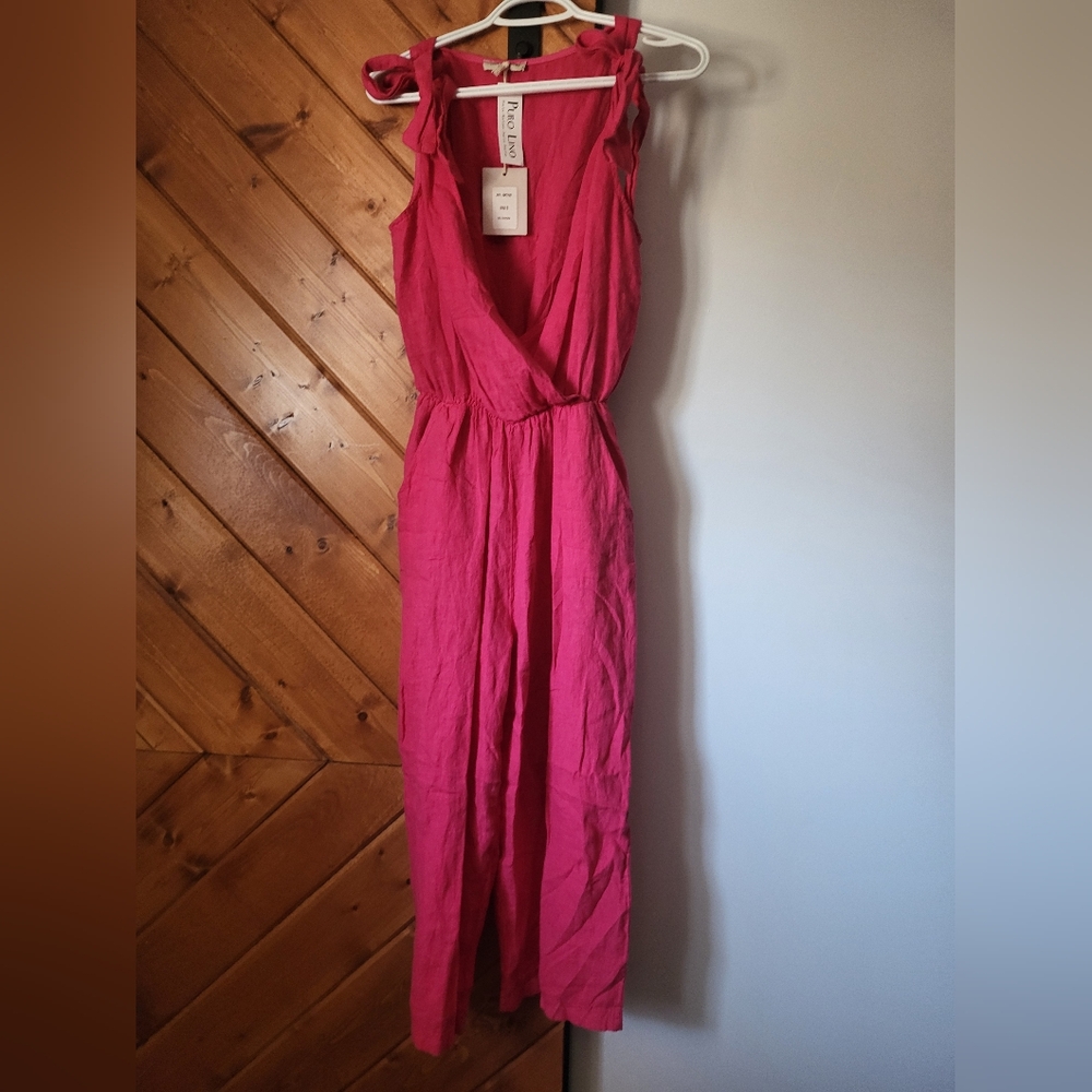 Francesca Bettini Fusschia Linen Romper